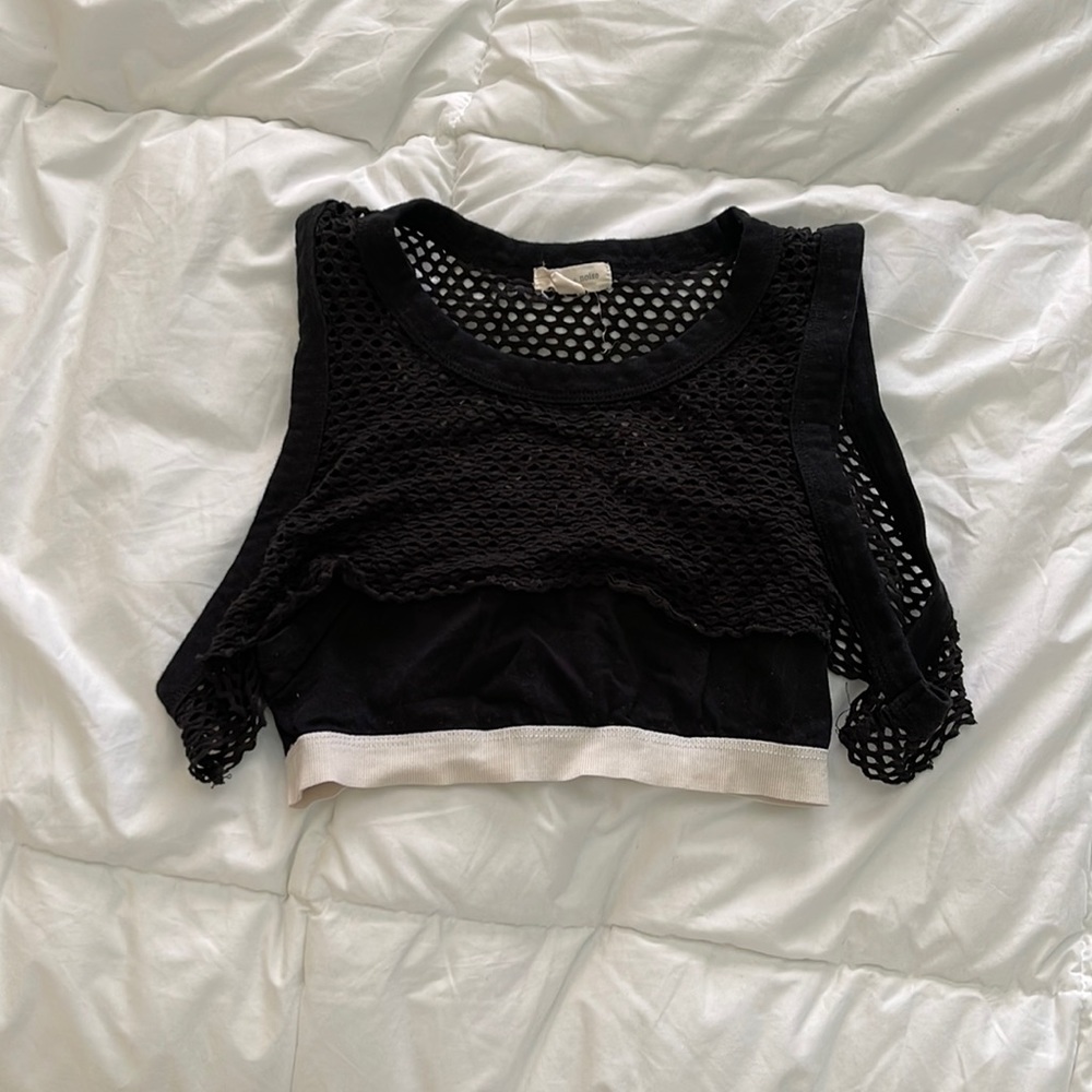 Urban Outfitters Mesh Overlay Black Sports Bra